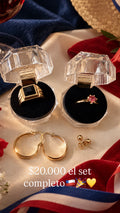 Set de Joyas Elegantes – Anillos, Aros y Aros Mini Dorados