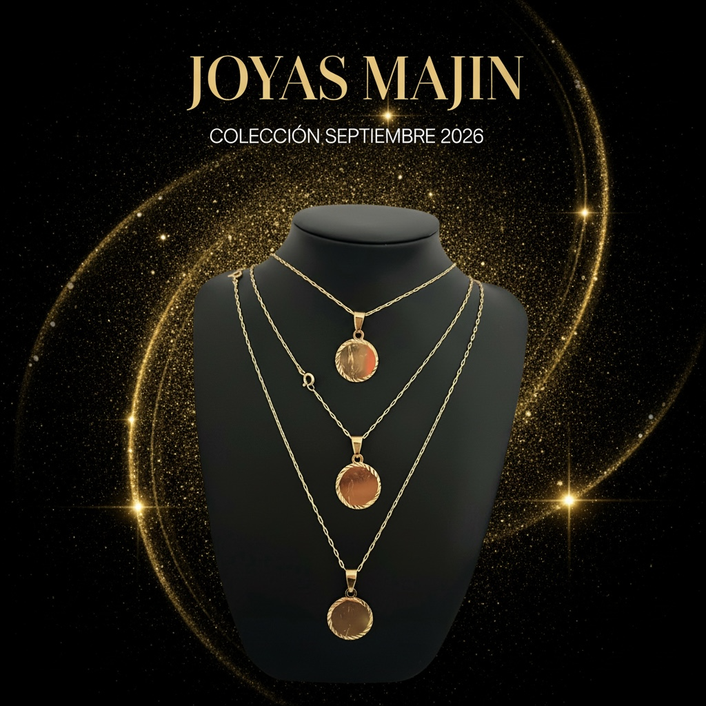 Set 3 Collares Medallón Bañados en Oro