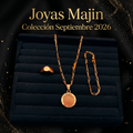 Combi Anillo, Collar Medallón y Pulsera Bañados en Oro