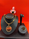 Conjunto Cadena Rolo Gruesa con Disco + Anillo Disco + Aros Bolita 5 mm | Sello 18k